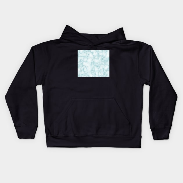 Blue Teal Marble Kids Hoodie by TheWildOrchid